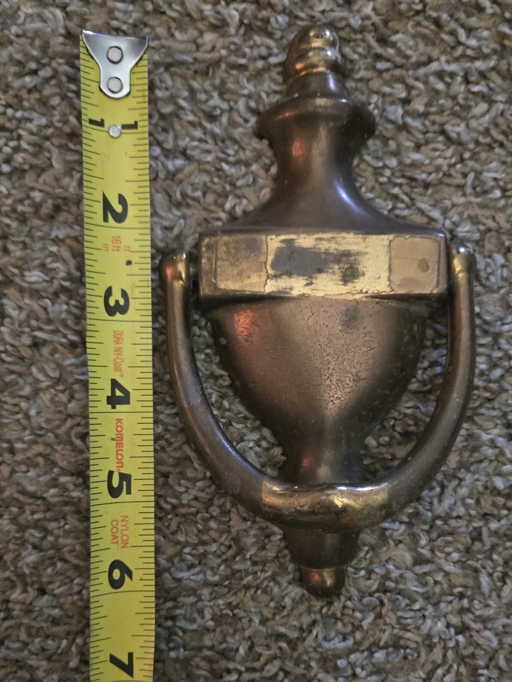 Vintage-Style Brass Door Knocker in Aged Brass Finish